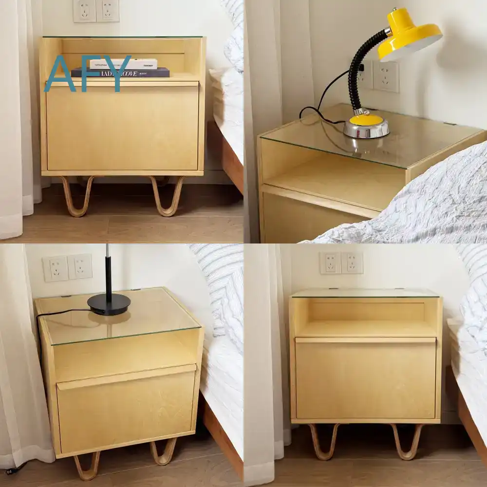 Muji Home Storage - Medieval Style Solid Wood Bedside Table