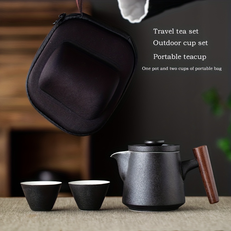 Korean Tea Set - Exquisite Ceramic Three-Piece Travel Tea Set