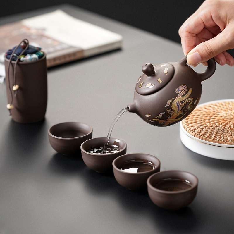 Purple Clay Travel Tea Set wit - Korean Tea Set review and price