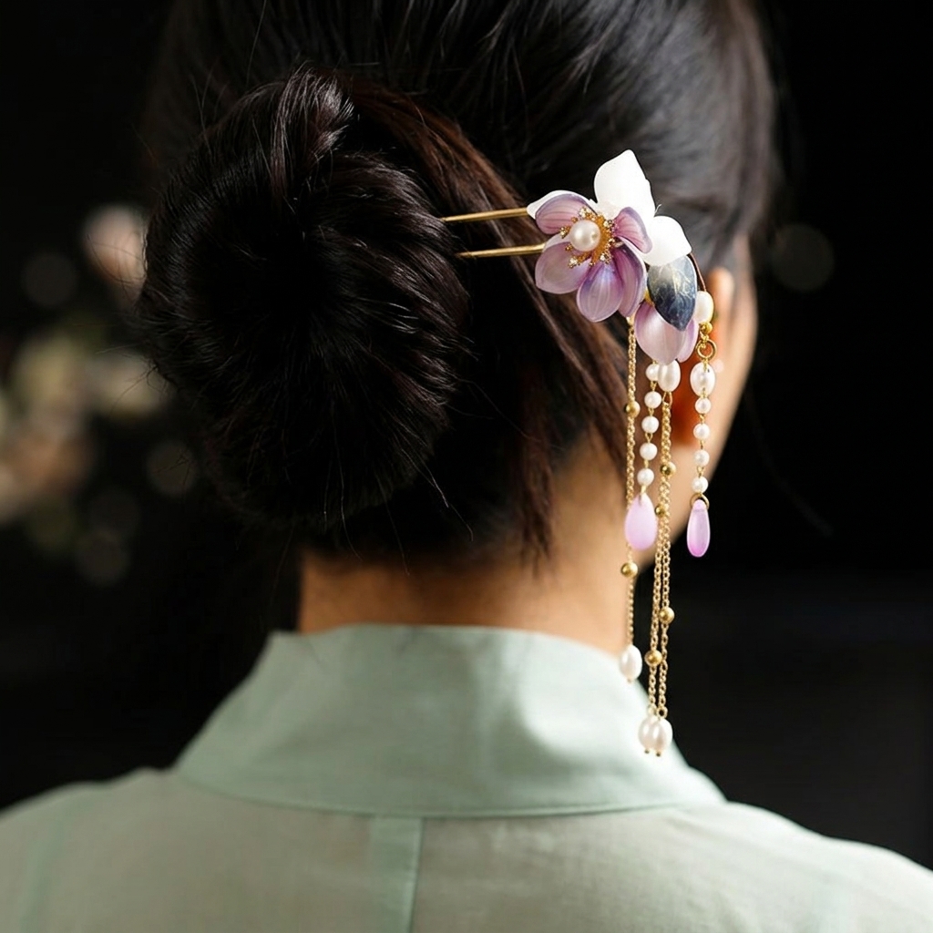 Alloy U Shaped Hair Pin With O - Hanbok Hair Pin review and price