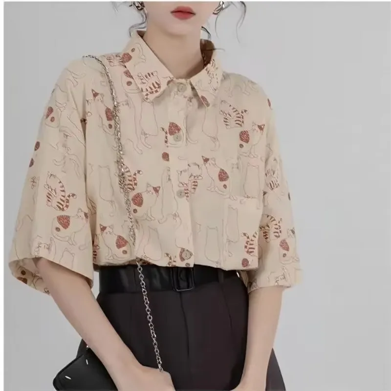 Shirts Women Corduroy Patch Po - Korean Lifestyle Student review and price