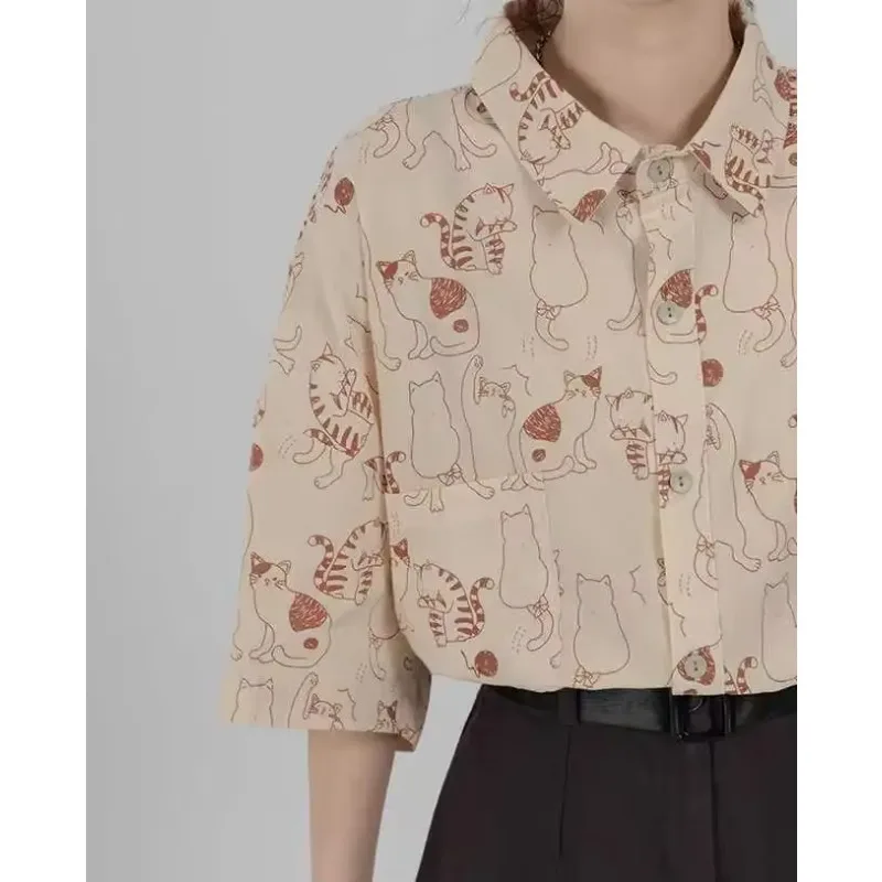 Shirts Women Corduroy Patch Po - Korean Lifestyle Student review and price