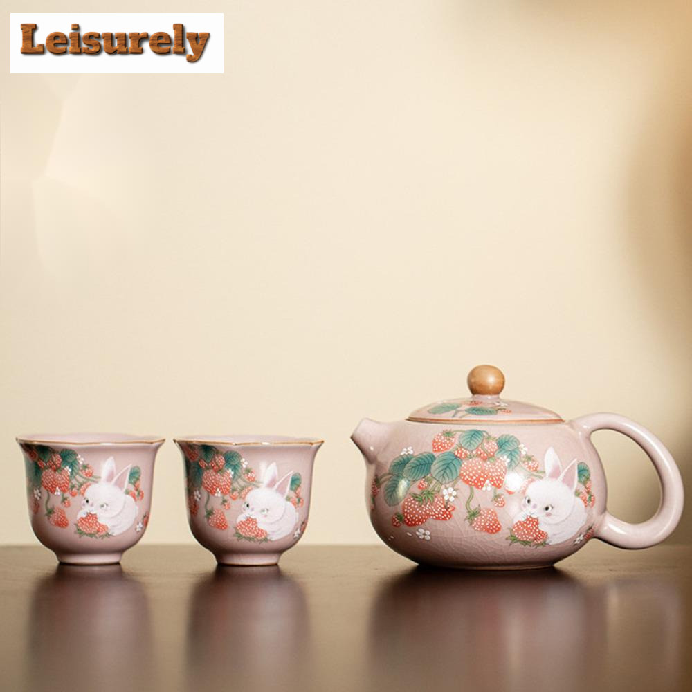 Antique Pink Ru Kiln Teacup St - Korean Tea Set review and price