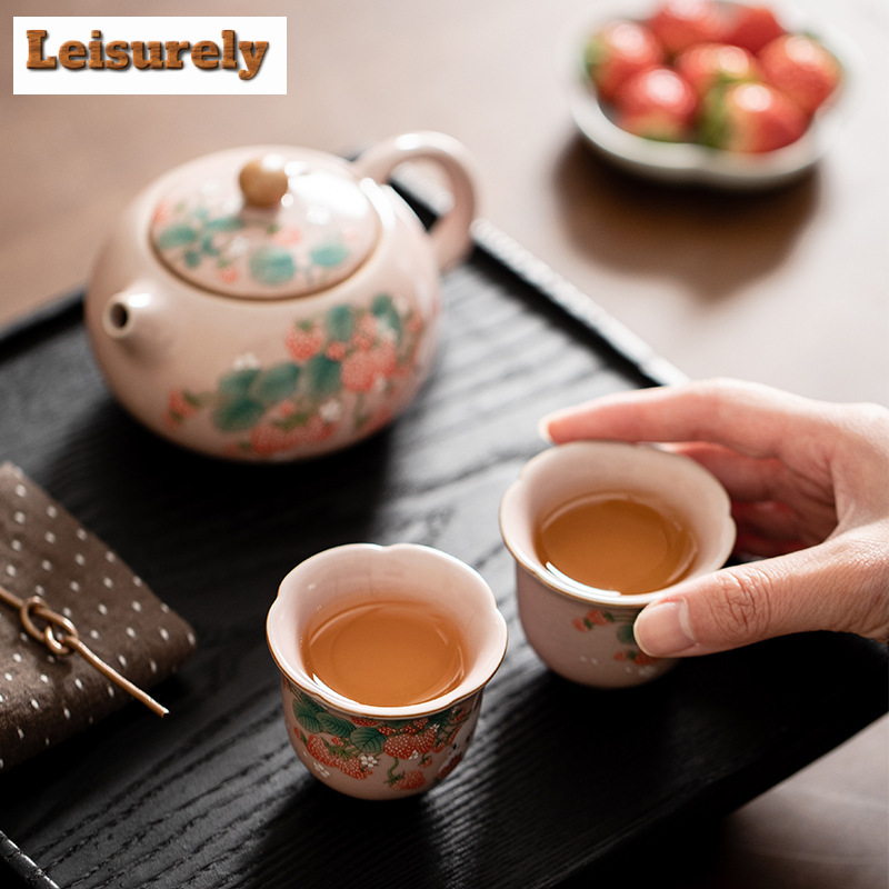 Antique Pink Ru Kiln Teacup St - Korean Tea Set review and price