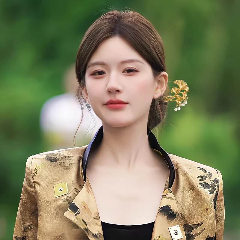 1PC Elegant Golden Ginkgo Leaf - Hanbok Hair Pin review and price