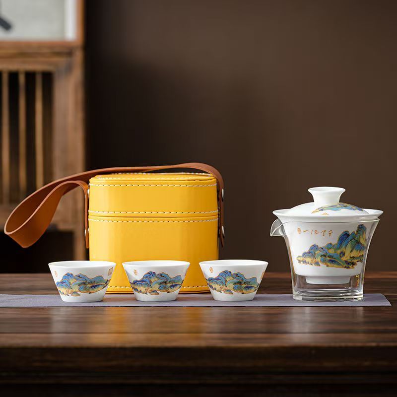 Travel Jade White Porcelain Te - Korean Tea Set review and price