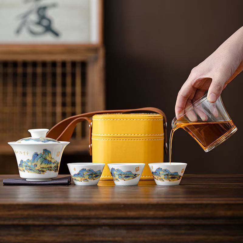 Travel Jade White Porcelain Te - Korean Tea Set review and price