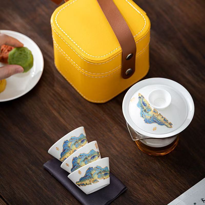 Travel Jade White Porcelain Te - Korean Tea Set review and price