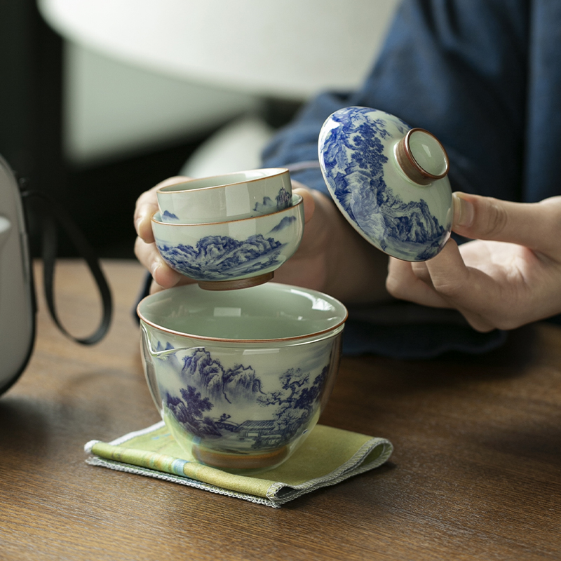 Chinese Retro Blue and White P - Korean Tea Set review and price