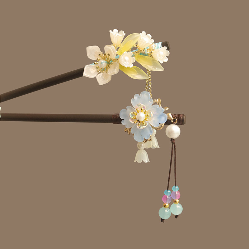Flower Tassel Pearl Hair Stick - Hanbok Hair Pin review and price