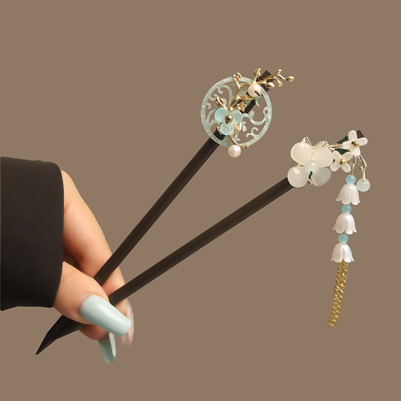 Flower Tassel Pearl Hair Stick - Hanbok Hair Pin review and price